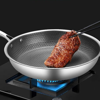 RVS koekenpan met anti-aanbaklaag - PanPro 30 cm