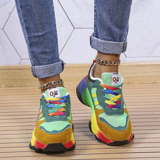 Isolina | Regenboogsneakers Groen