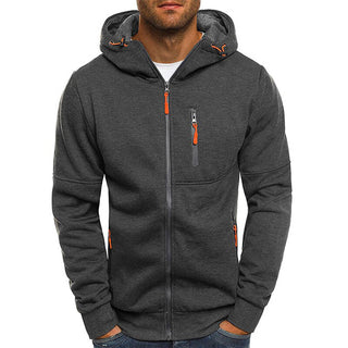 Karl Heren Hoodie met Rits Donkergrijs