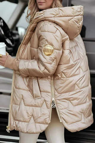 Dames Winterjas met Capuchon voor Warmte en Comfort in Tijdloze Stijl