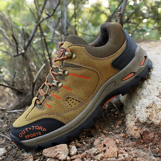 Heren Stijlvolle Wandelschoenen Veterschoenen Gripvaste Zool Khaki