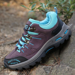 Heren Stijlvolle Wandelschoenen Veterschoenen Gripvaste Zool Paars