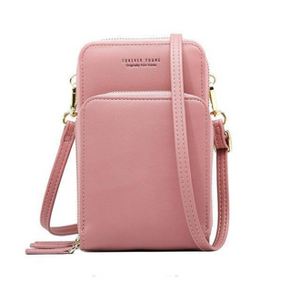 Rina | Design leren handtasje voor je telefoon Roze