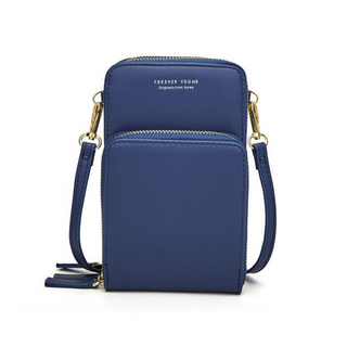 Rina | Design leren handtasje voor je telefoon Donkerblauw