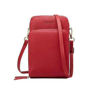 Rina | Design leren handtasje voor je telefoon Donkerrood