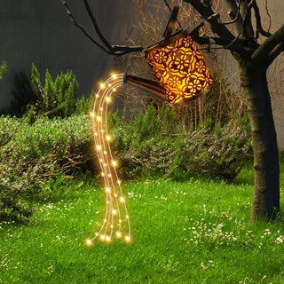 LED-hanglantaarn op zonne-energie in gietervorm | Waterdichte tuin- en padverlichting - KetTern