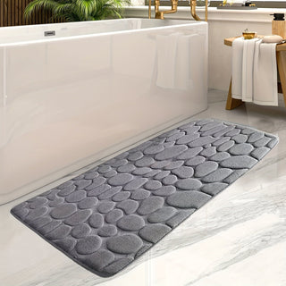Grote Gestreepte Badmat Rechthoekig Voor Badkamer Anti Slip Grijs 50x120cm