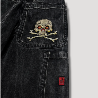 RetroWide - Zwarte Baggy Jeans met Hoge Taille