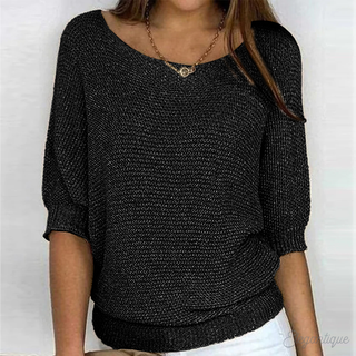Liana Dames Stijlvolle Top met Elegante Snit Zwart