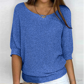 Liana Dames Stijlvolle Top met Elegante Snit Blauw