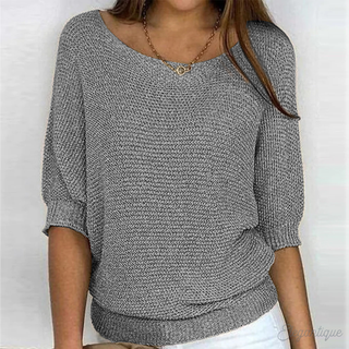 Liana Dames Stijlvolle Top met Elegante Snit Grijs