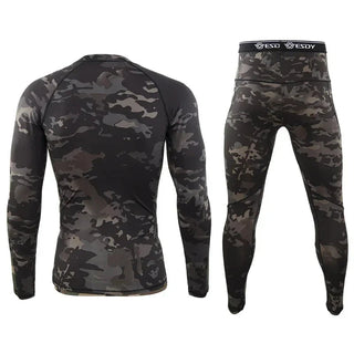 Thermisch fleece ondergoedset voor heren met camouflageprint