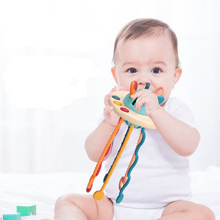Montessori Sensorisch Trekkoord Speeltje - Reis Fidget Babyspeeltje voor Fijne Motoriek, Stil Bezig Speelgoed voor Peuters & Baby's