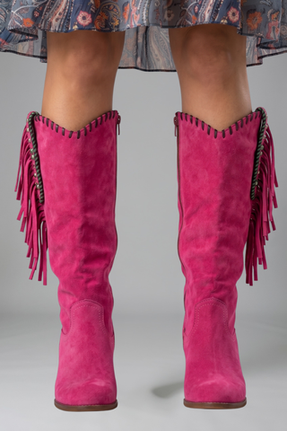 Dames Laarzen met Blokhak voor de Herfst Roze