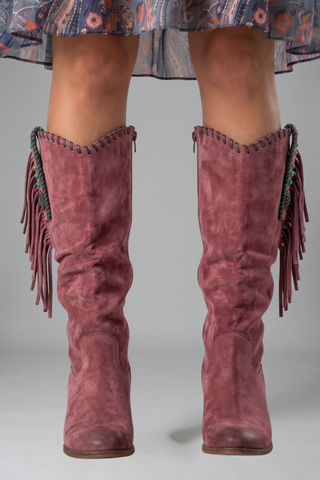 Dames Laarzen met Blokhak voor de Herfst Rood
