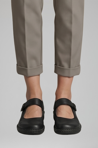 Dames Mary Jane Flats met Bandjesluiting voor Dagelijks Gebruik Zwart