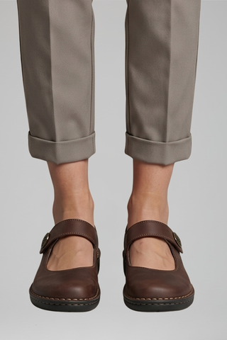 Dames Mary Jane Flats met Bandjesluiting voor Dagelijks Gebruik Bruin