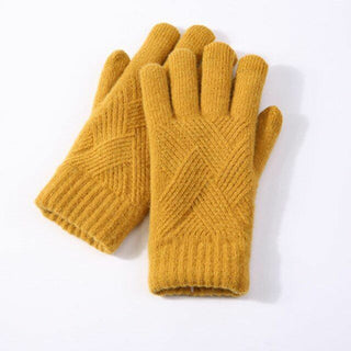 Reladine | Gebreide handschoenen, warm en veelzijdig Geel
