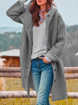 Leonie | Dames Warme Knuffelmantel Grijs