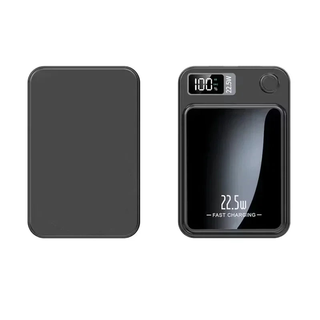 Draadloze Magnetische Powerbank - 22,5W Snellader Draagbare Oplader voor iPhone & Samsung, Slanke Hoge Capaciteit Batterij Zwart Plus 4000 mAh