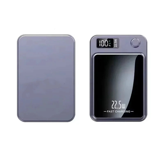 Draadloze Magnetische Powerbank - 22,5W Snellader Draagbare Oplader voor iPhone & Samsung, Slanke Hoge Capaciteit Batterij Paars Standaard 2000 mAh