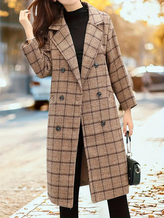 Trenchcoat Bruin Herfst En Winter Trendy Met Warme Stof Bruin