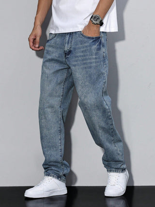 Daan | Effen kleur casual heren jeans Koningsblauw