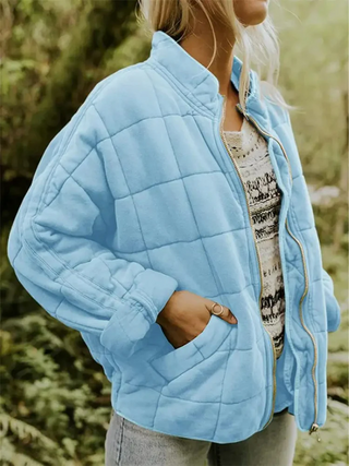 Dames Casual Overgangsjas met Comfortabele Pasvorm en Tijdloze Stijl Lichtblauw