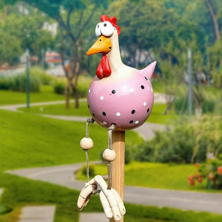 Grappige kip tuinstekers van hoogwaardig materiaal - unieke blikvanger Roze farve