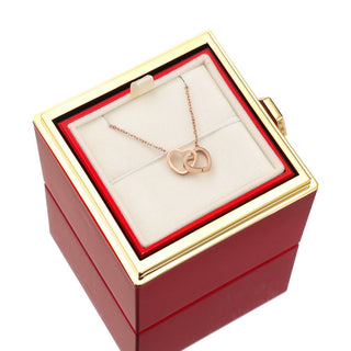 Eternal Rose Box met gegraveerde ketting en kunstroos - Isabel