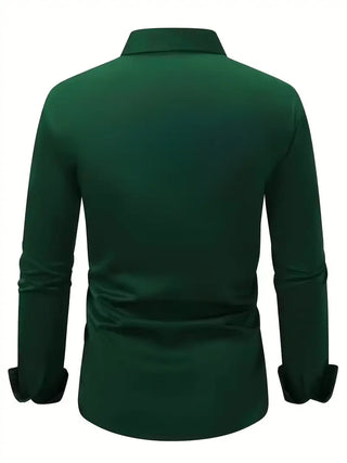 Heren Lange Mouw Overhemd Slim Fit van Ademend Materiaal