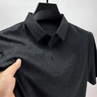 Heren Poloshirt Katoen Subtiel Patroon voor Casual en Semi-Formele Gelegenheden