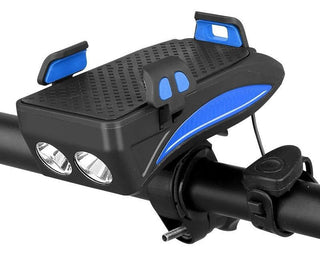 4-in-1 telefoonhouder met powerbank, verlichting en bel - Lawzon Blauw 4000 MAH
