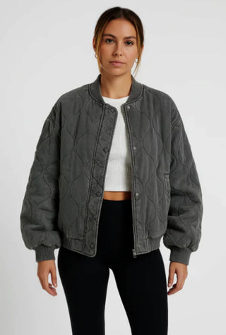 Dames Bomberjack in Grote Maten - Oversized tussenjas Grijs