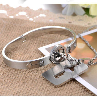 Armband- en kettingset 'Jij bent de sleutel tot mijn hart' in amber