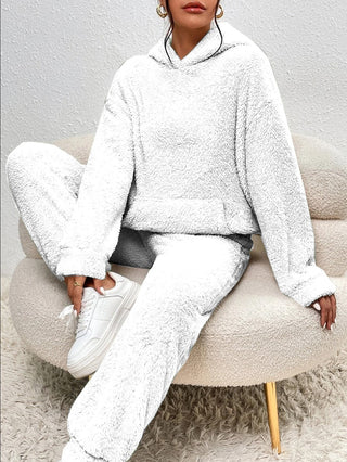 Ultra-Comfortabel Teddy Huispak met Capuchon - Winterwonder Lana Wit
