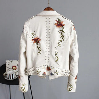 Leren Damesjack Slank Silhouet Met Zakken En Ritssluiting