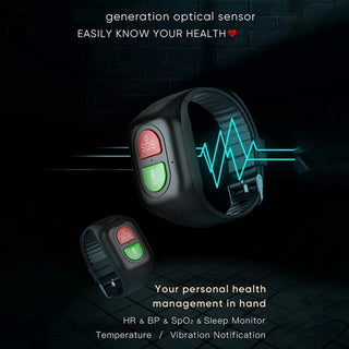 SeniorSafe 4G Watch - Senioren Smartwatch met GPS en 4G – SOS‑alarm, Gezondheidsmonitor & Locatietracking