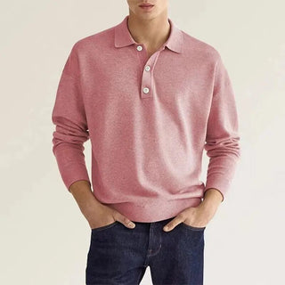 Elias Poloshirt met Lange Mouw Lichtroze