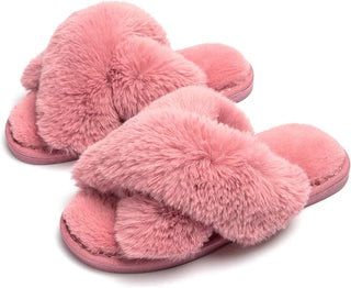 Degan | Pantoffels met gekruiste bandjes, warm en stijlvol Roze