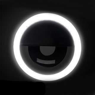 RingLed | Selfie-ringlamp met ingebouwde oplader Zwart