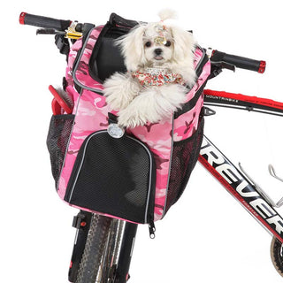 Multifunctionele Fietsdrager Rugzak voor Hond en Kat Roze Camouflage