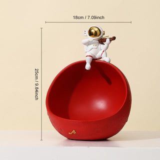 Astronaut Muziek Vliegtuig Opbergdoos van Hars – Uniek Decoratief Kunstobject voor Interieur en Cadeau Rood (Viool)