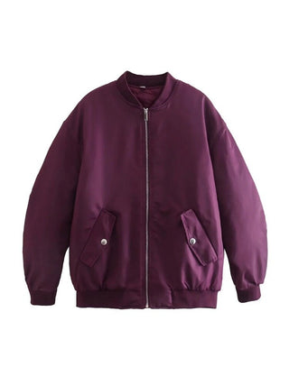 Dames Oversized Bomberjas - Zacht en warm als tussenjas Paars