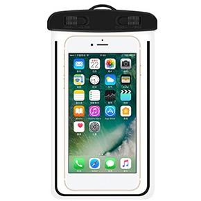 Waterdicht telefoonhoesje met glow-in-the-dark effect Zwart