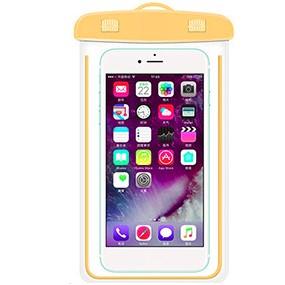 Waterdicht telefoonhoesje met glow-in-the-dark effect Oranje