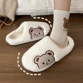 Baty | Herfst- en winterpantoffels met kattenmotief, comfortabel en schattig Hvidbjørn